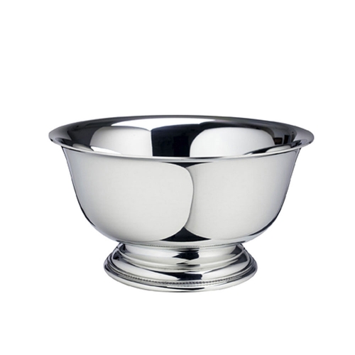 LVH Revere Bowl 5\ 5″ diameter x 3″ tall
2 3/4″ footprint
Pewter

Pewter Care:
 
Wash your pewter in warm water, using mild soap and a soft cloth. Dry with a soft cloth. Your pewter should never be exposed to an open flame or excessive heat. Store your pewter trays flat, cups upright, etc. to prevent warping. Do not wrap pewter in anything other than the original wrapping to prevent scratching. Never wrap pewter in tissue paper, as fine line scratching will occur. Never put pewter in a dishwasher. Hand wash only

